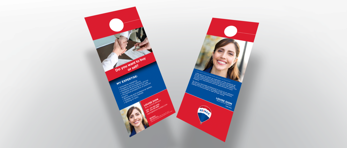 Small Door Hanger - Detachable Business Card - Broker Information - 3.5x8.5