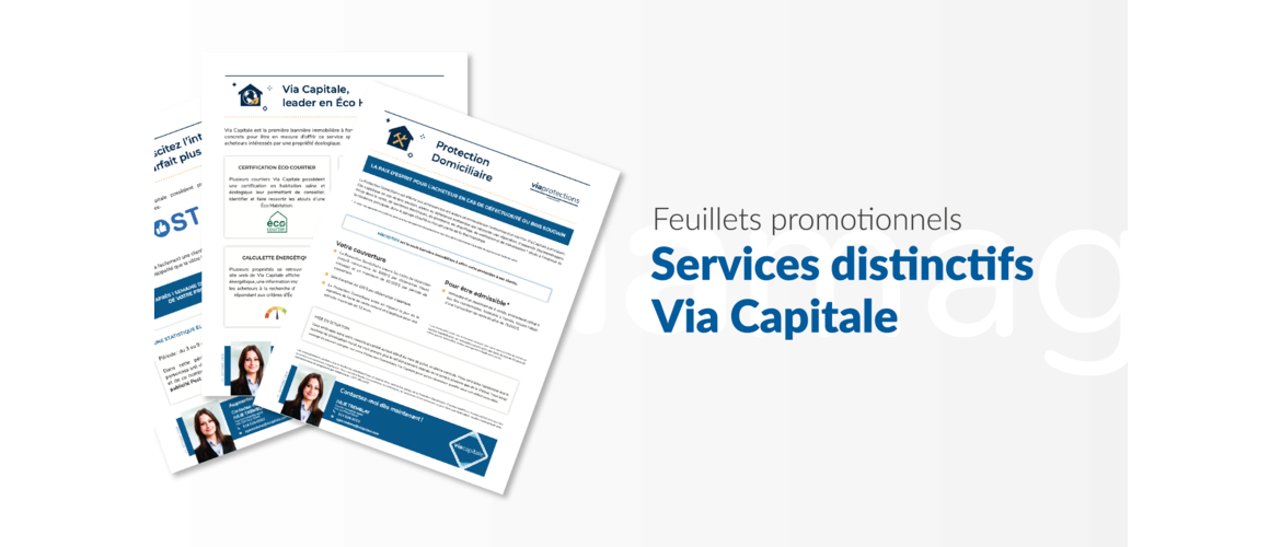 Different promotional leaflets - Via Capitale distinctive services